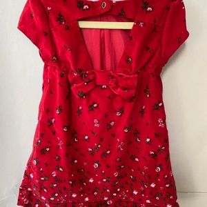 Old Navy girls velvet dress w/ roses.